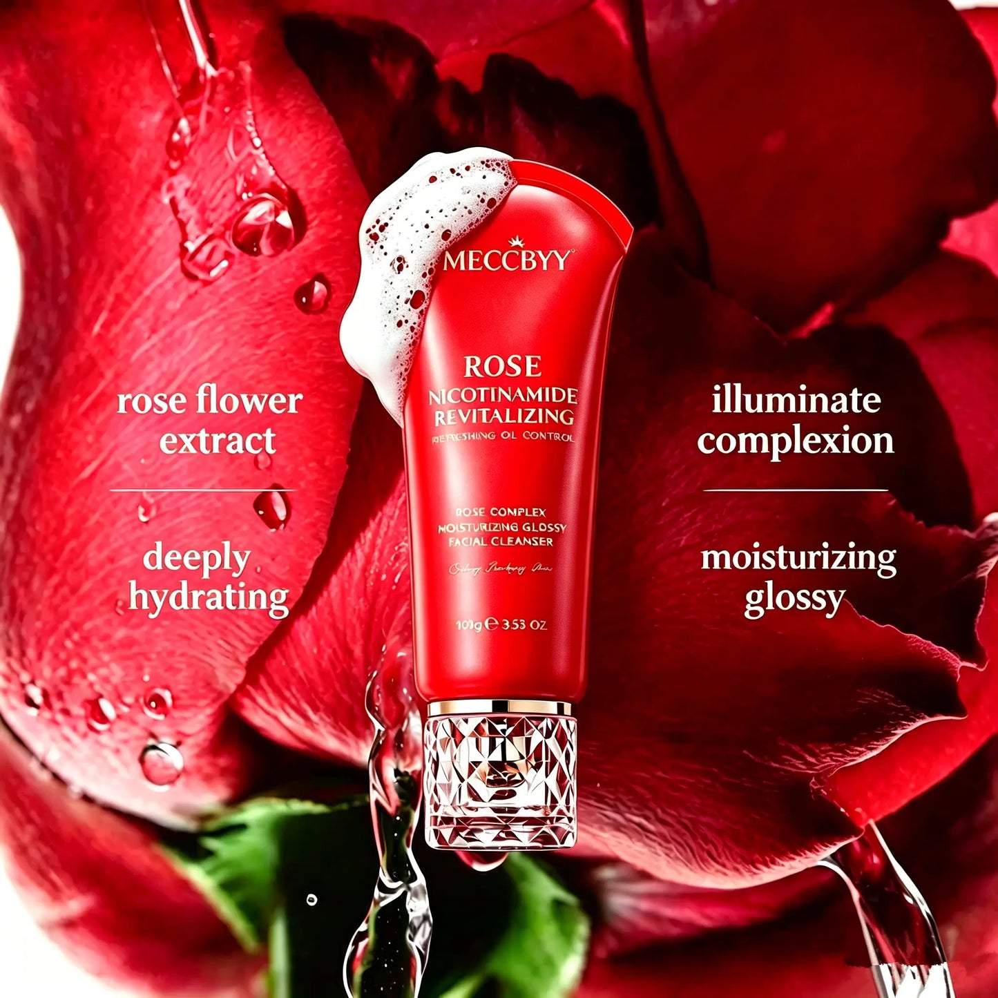 MECCBYY Rose Face Wash – Pore Cleanser&Deep Hydration